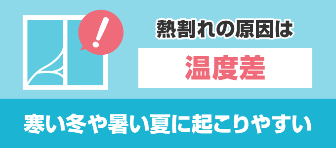 「熱割れ」は温度差が原因で自然にガラスにヒビが入ってしまう現象